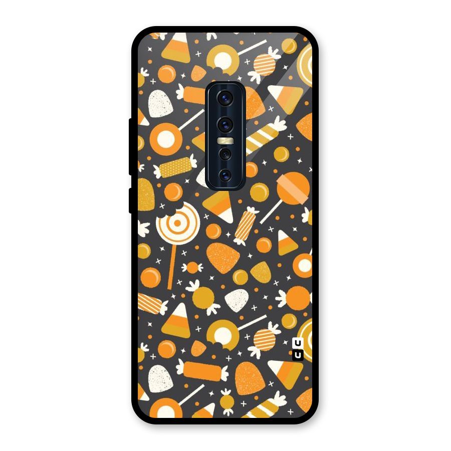 Candies Pattern Glass Back Case for Vivo V17 Pro