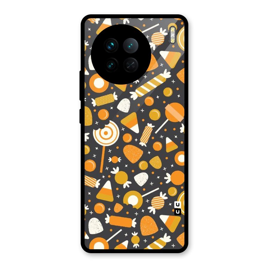 Candies Pattern Glass Back Case for Vivo X90