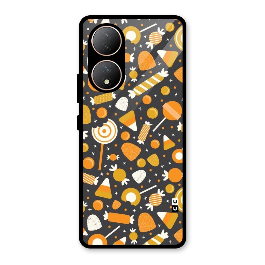 Candies Pattern Glass Back Case for Vivo Y100A