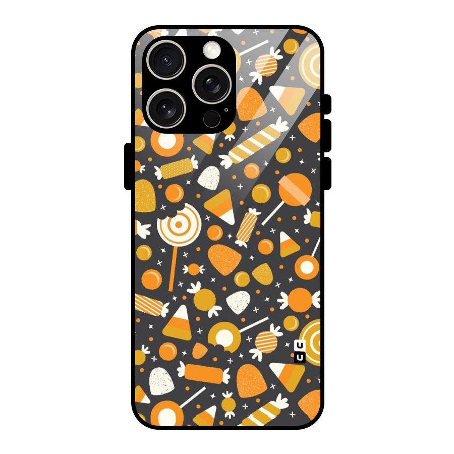 Candies Pattern Glass Back Case for iPhone 15 Pro Max