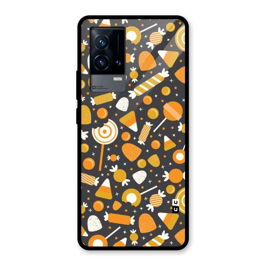 Candies Pattern Glass Back Case for iQOO 9 5G