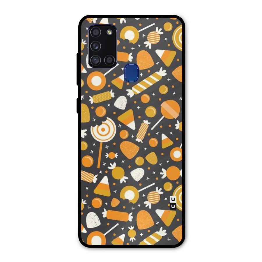Candies Pattern Metal Back Case for Galaxy A21s