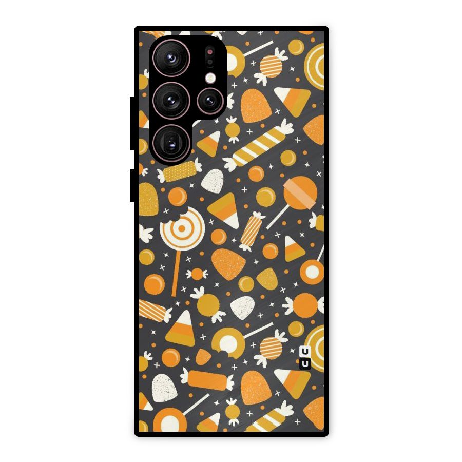 Candies Pattern Metal Back Case for Galaxy S22 Ultra 5G