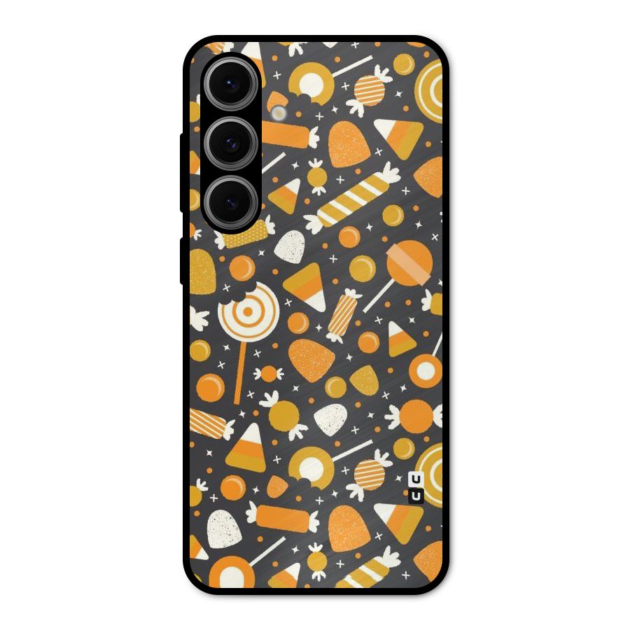 Candies Pattern Metal Back Case for Galaxy S24 FE