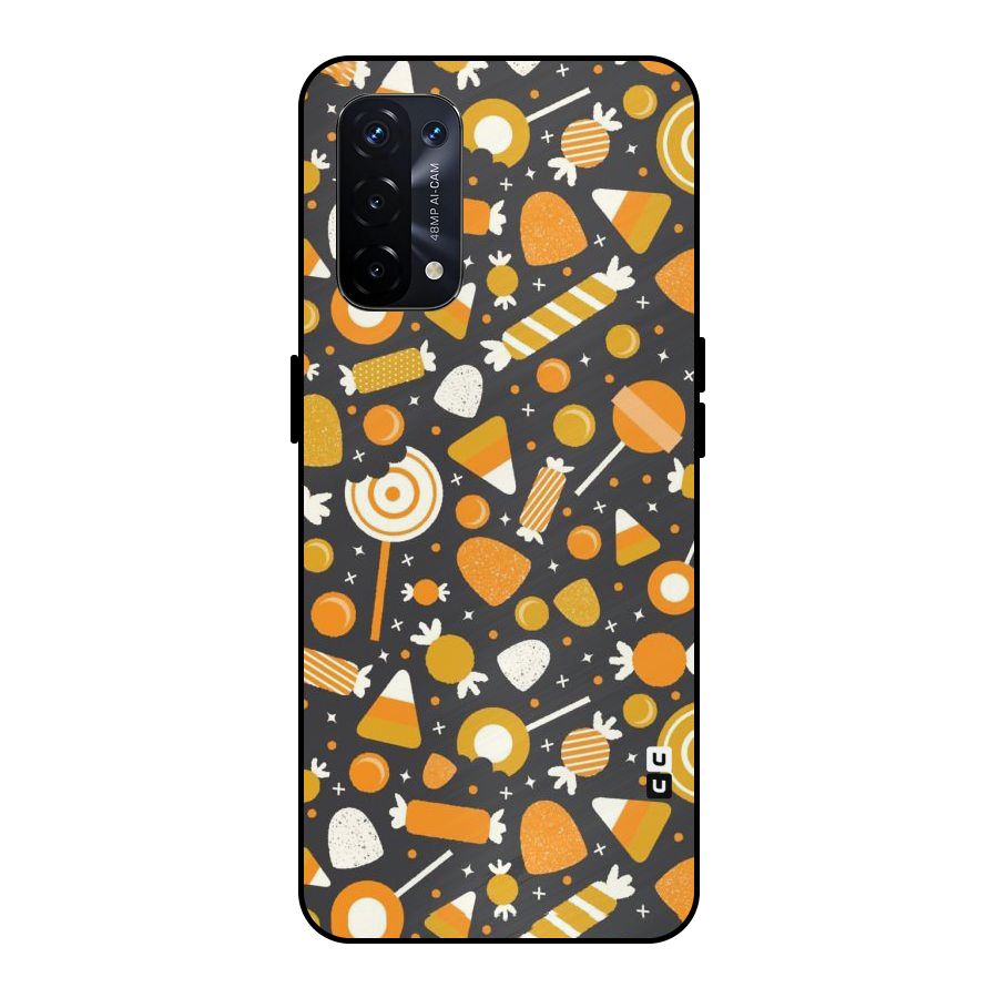 Candies Pattern Metal Back Case for Oppo A74 5G