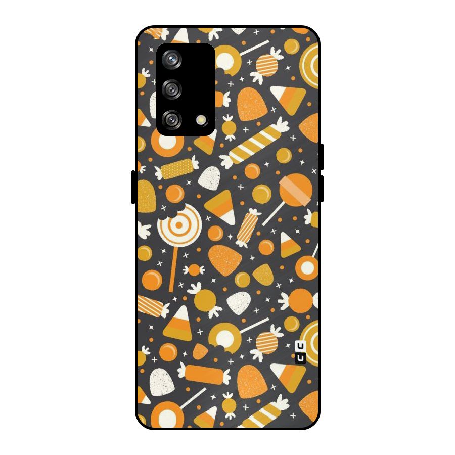 Candies Pattern Metal Back Case for Oppo F19