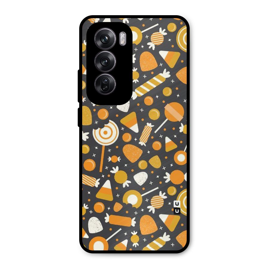 Candies Pattern Metal Back Case for Oppo Reno12 Pro
