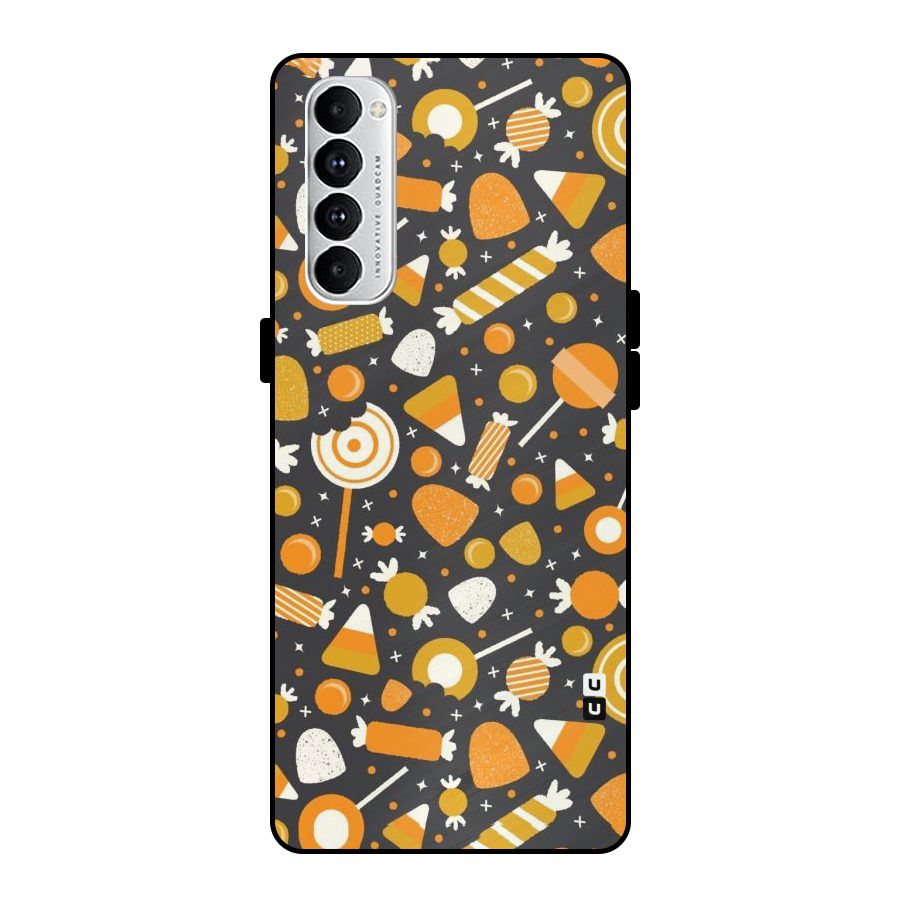 Candies Pattern Metal Back Case for Oppo Reno4 Pro