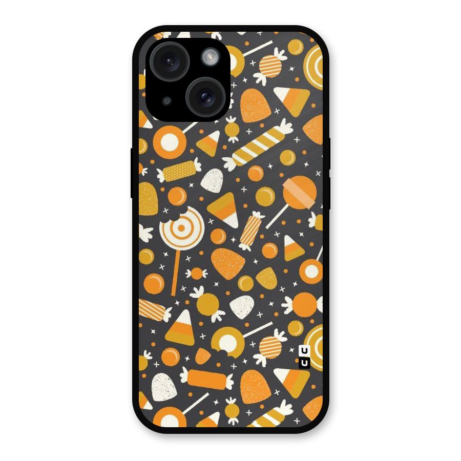 Candies Pattern Metal Back Case for iPhone 15