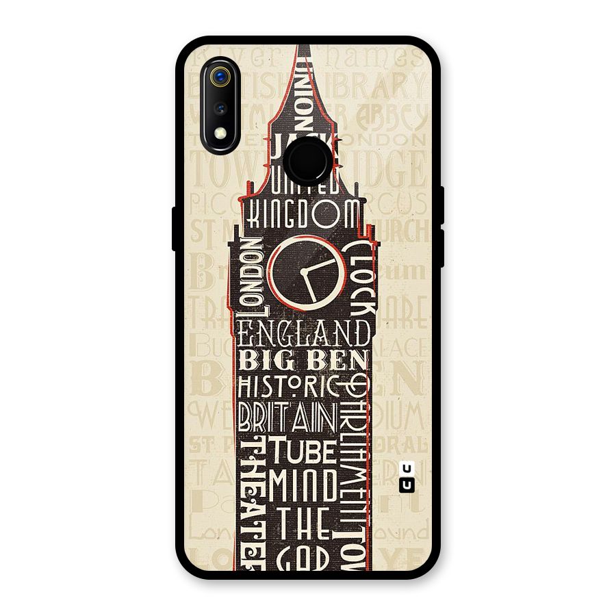 Cap City Design Glass Back Case for Realme 3