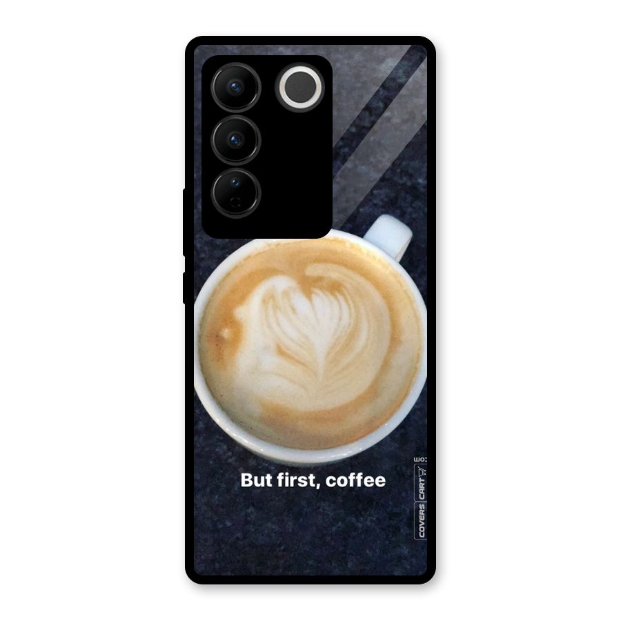 Cappuccino Coffee Glass Back Case for Vivo V27