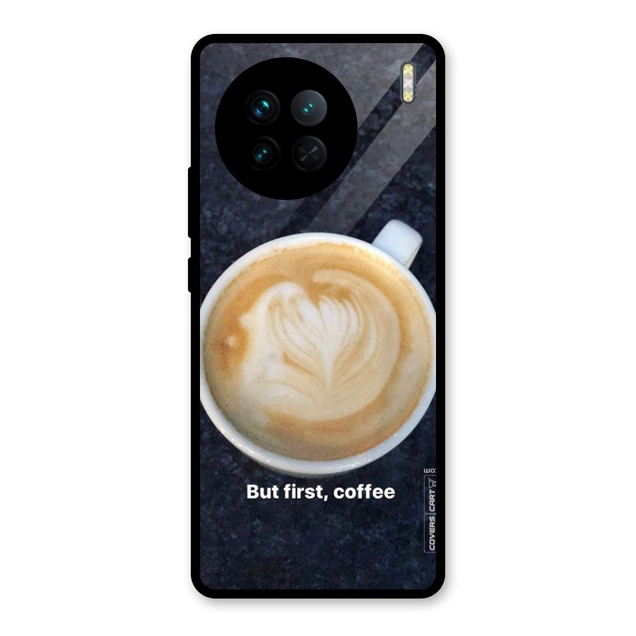 Cappuccino Coffee Glass Back Case for Vivo X90