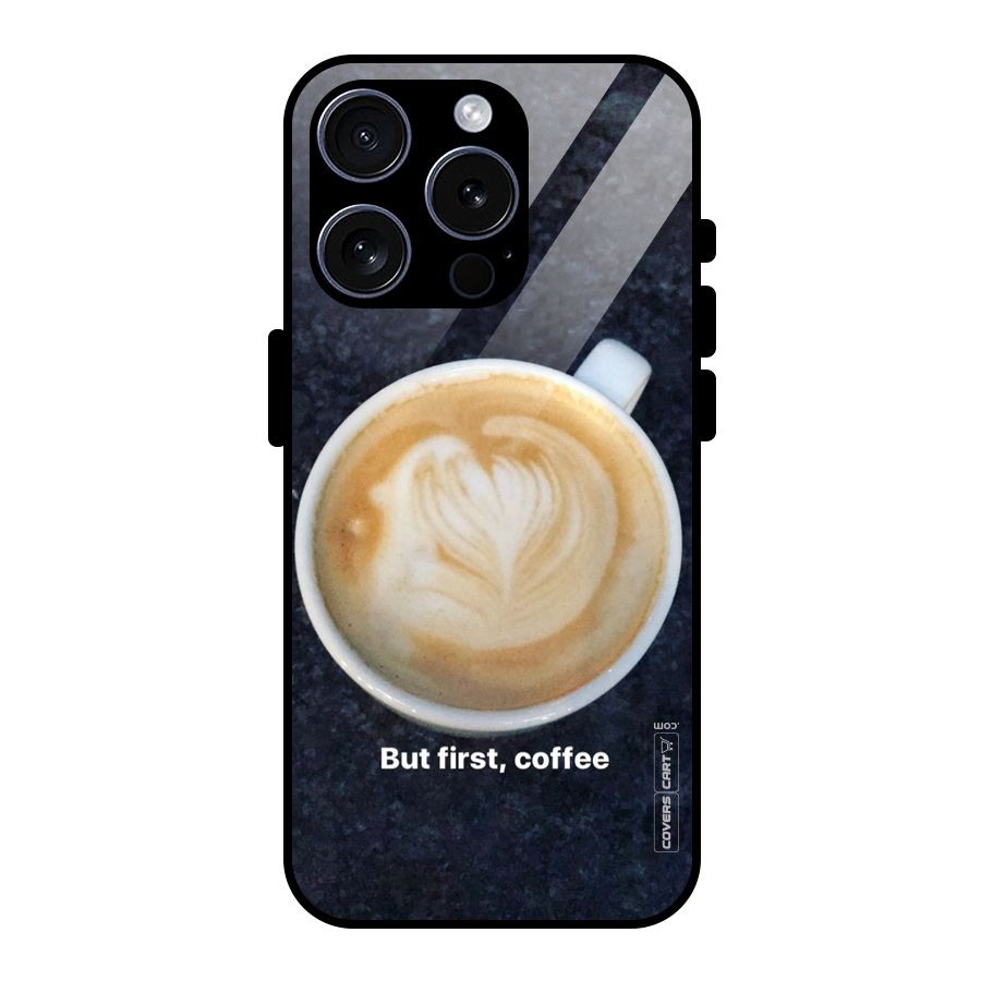 Cappuccino Coffee Glass Back Case for iPhone 15 Pro