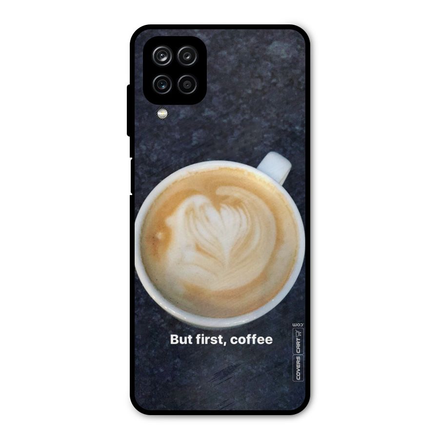Cappuccino Coffee Metal Back Case for Galaxy A12