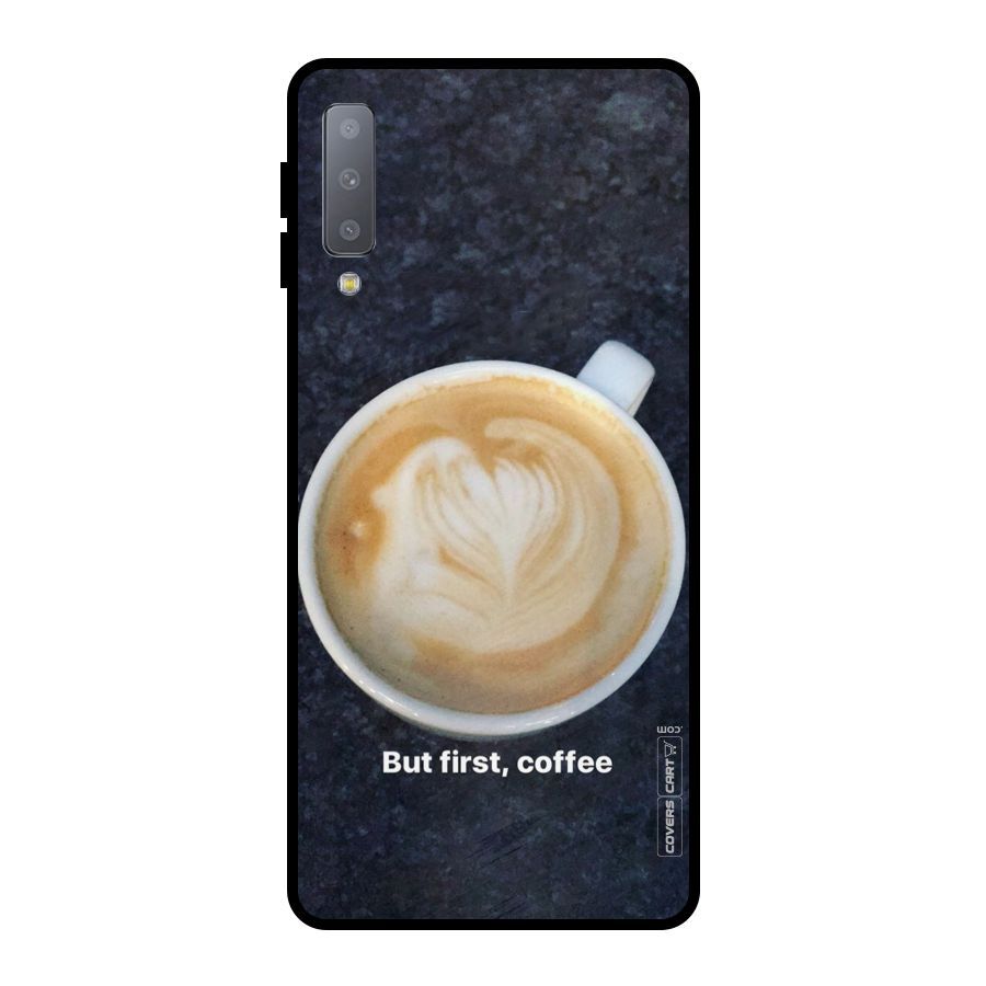 Cappuccino Coffee Metal Back Case for Galaxy A7 (2018)