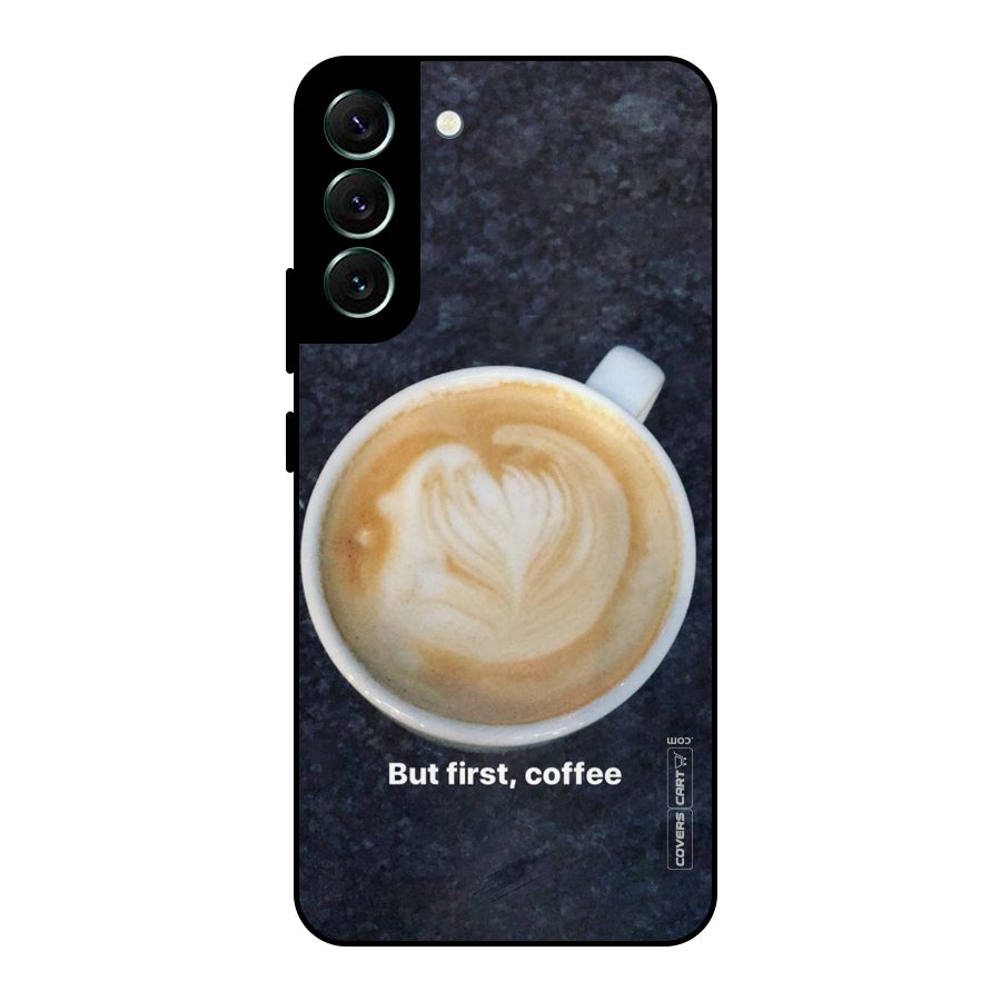 Cappuccino Coffee Metal Back Case for Galaxy S22 Plus 5G