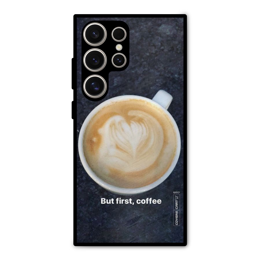 Cappuccino Coffee Metal Back Case for Galaxy S24 Ultra