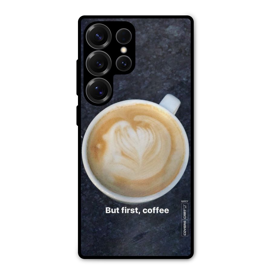 Cappuccino Coffee Metal Back Case for Galaxy S25 Ultra