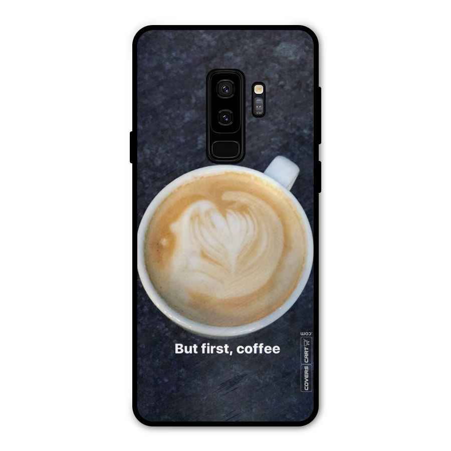 Cappuccino Coffee Metal Back Case for Galaxy S9 Plus