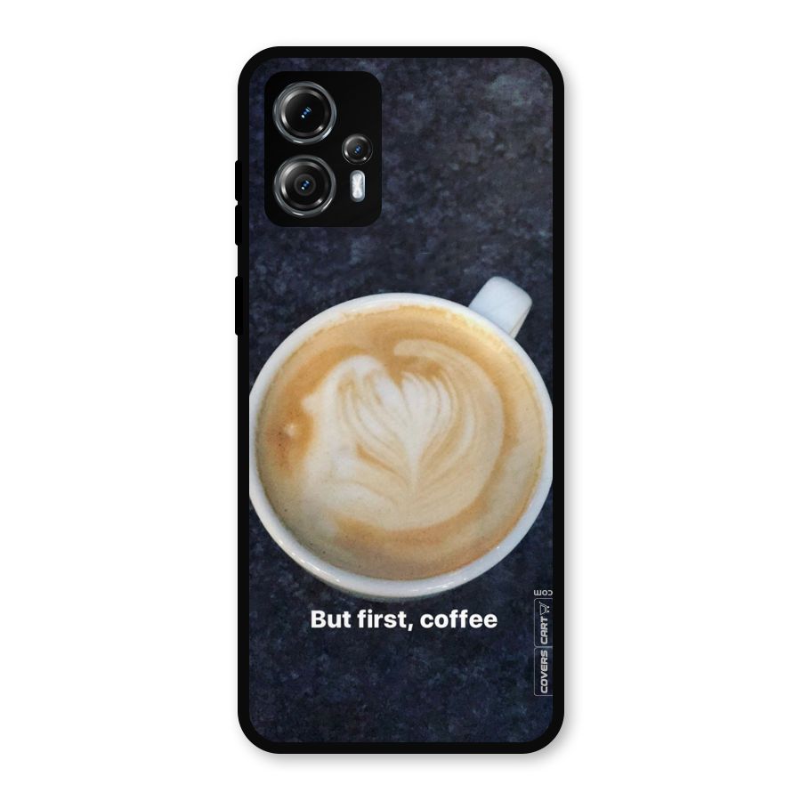 Cappuccino Coffee Metal Back Case for Moto G13