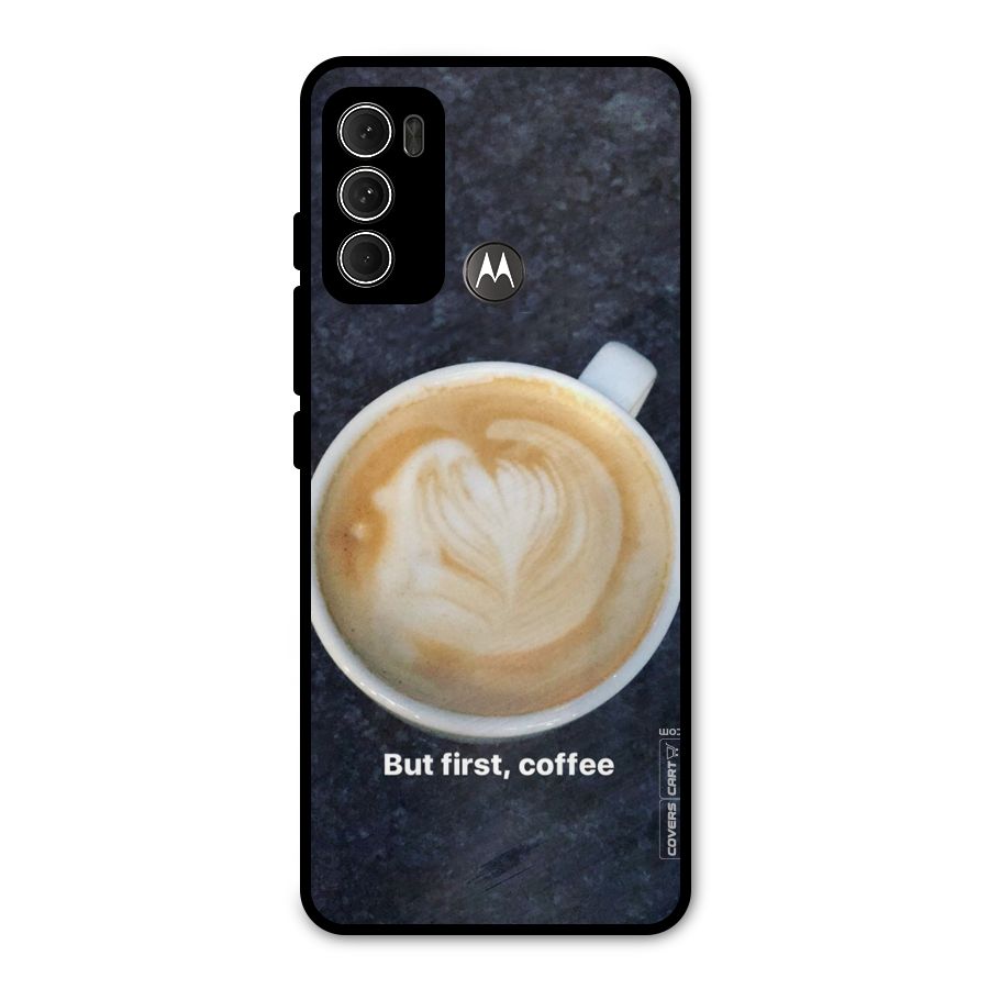Cappuccino Coffee Metal Back Case for Moto G60