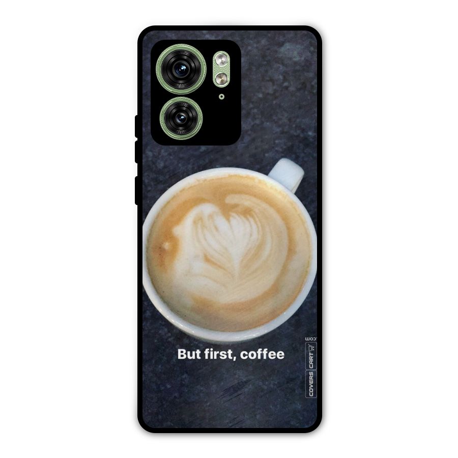 Cappuccino Coffee Metal Back Case for Motorola Edge 40 5G