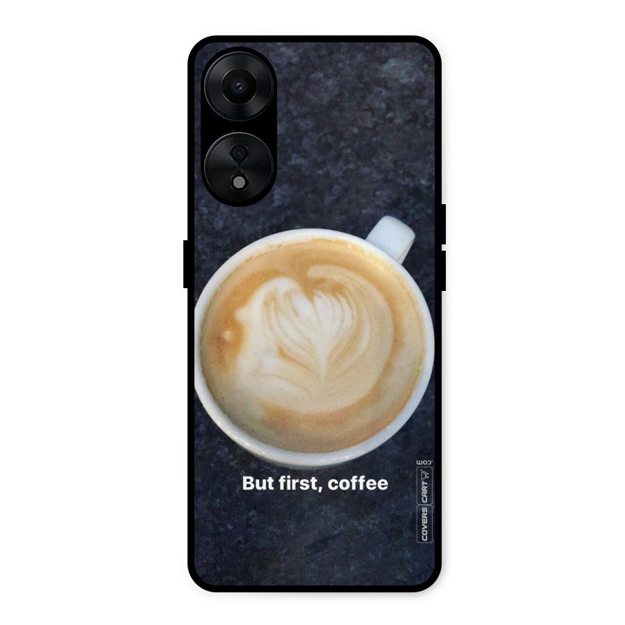Cappuccino Coffee Metal Back Case for Oppo A78 5G
