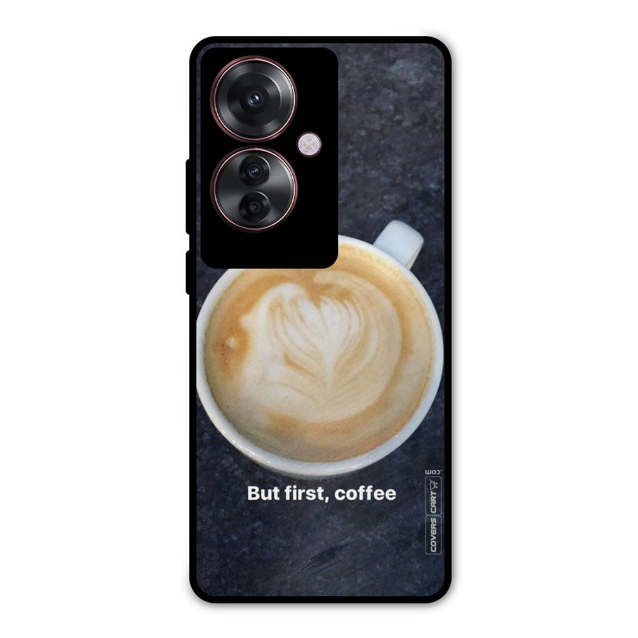 Cappuccino Coffee Metal Back Case for Oppo F25 Pro