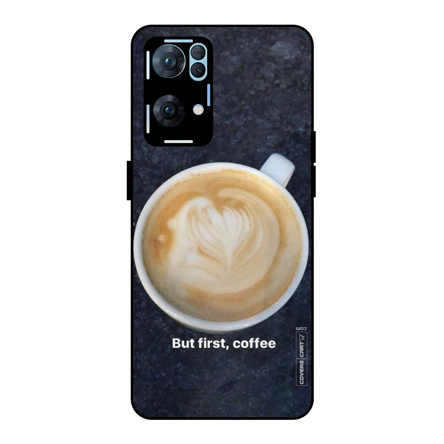 Cappuccino Coffee Metal Back Case for Oppo Reno7 Pro 5G