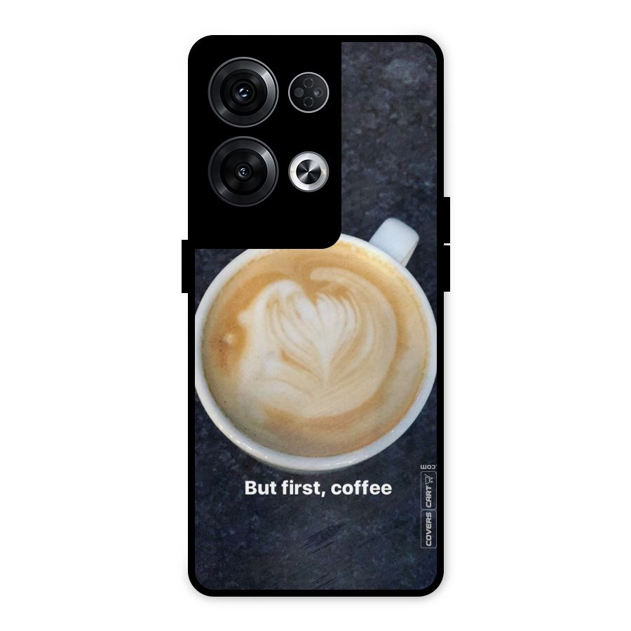Cappuccino Coffee Metal Back Case for Oppo Reno8 Pro 5G