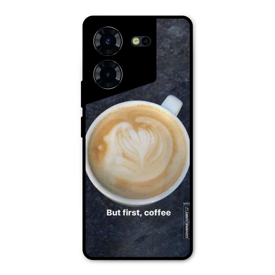 Cappuccino Coffee Metal Back Case for Tecno Pova 5 Pro 5G