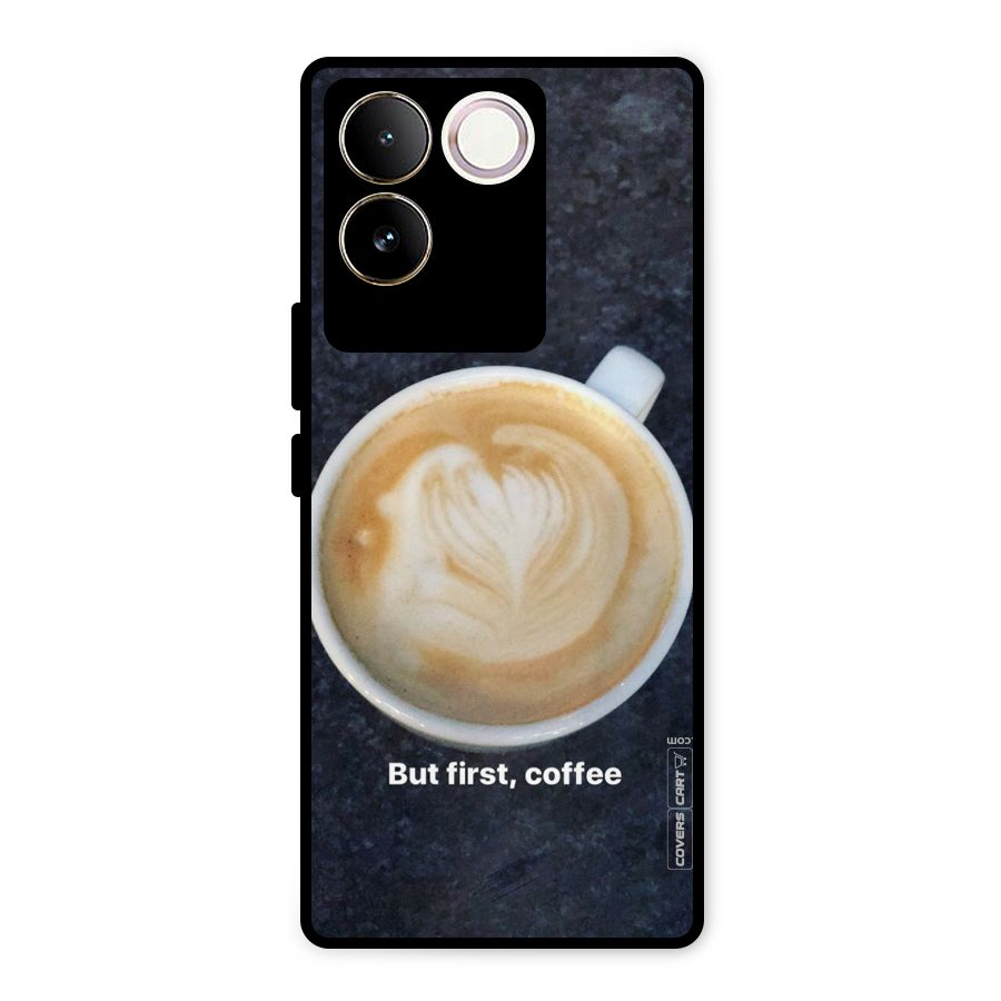 Cappuccino Coffee Metal Back Case for Vivo T2 Pro