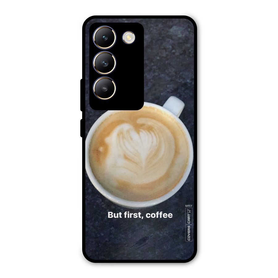 Cappuccino Coffee Metal Back Case for Vivo T3 5G