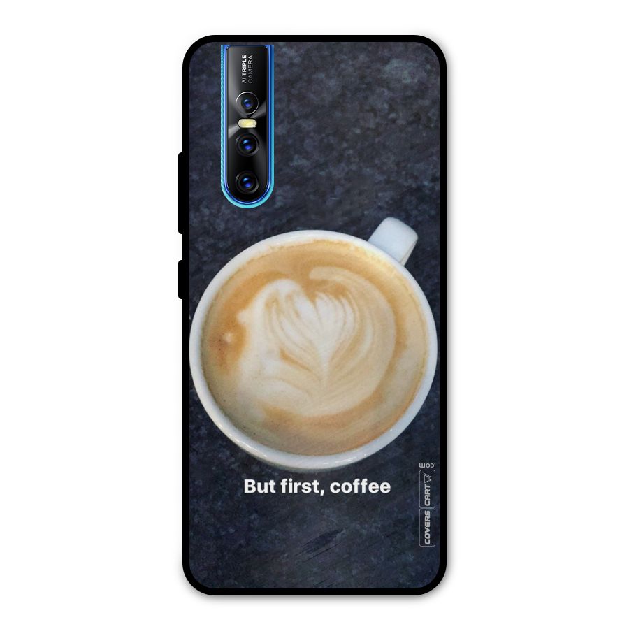 Cappuccino Coffee Metal Back Case for Vivo V15 Pro
