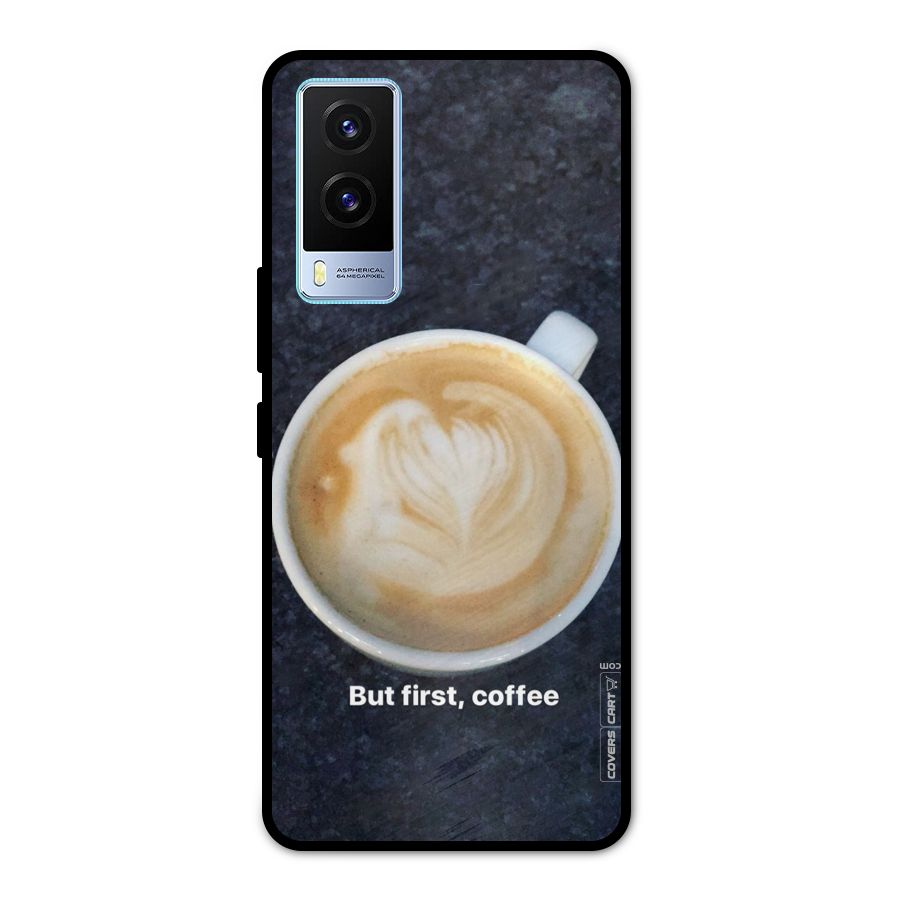 Cappuccino Coffee Metal Back Case for Vivo V21e 5G