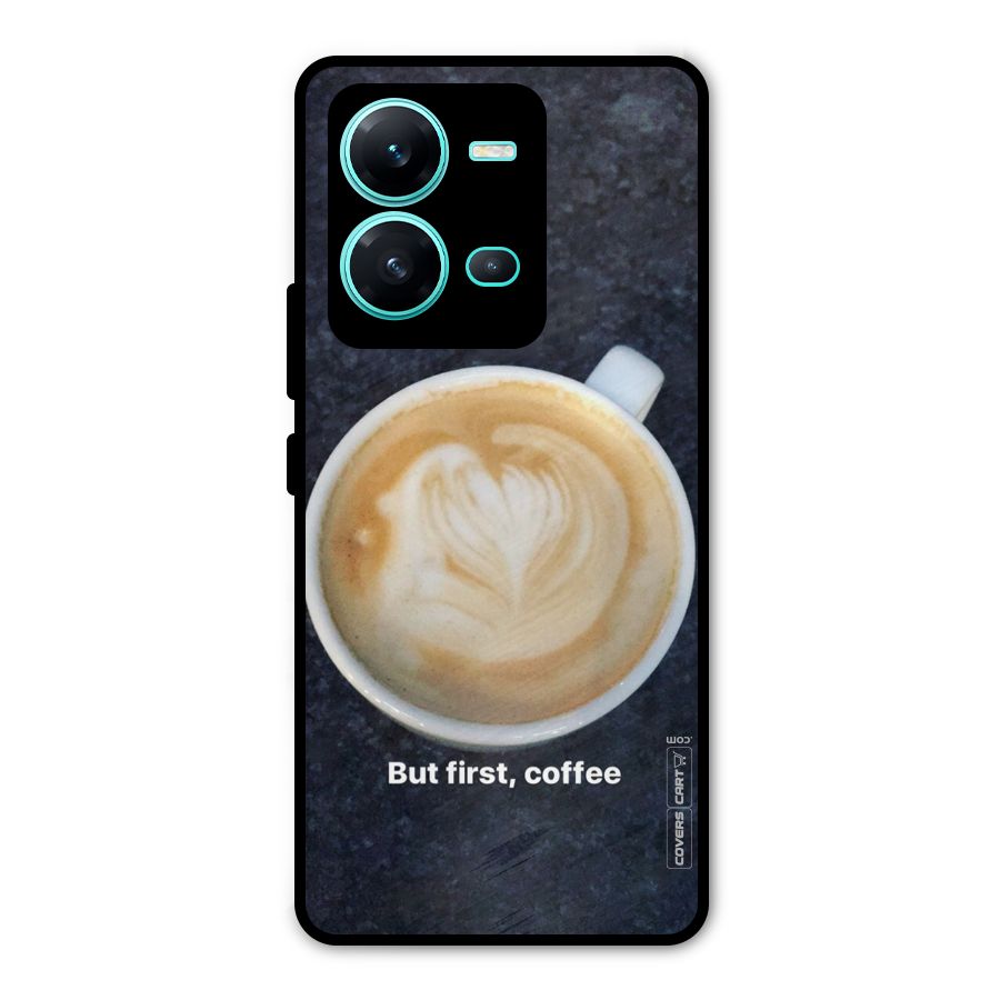 Cappuccino Coffee Metal Back Case for Vivo V25