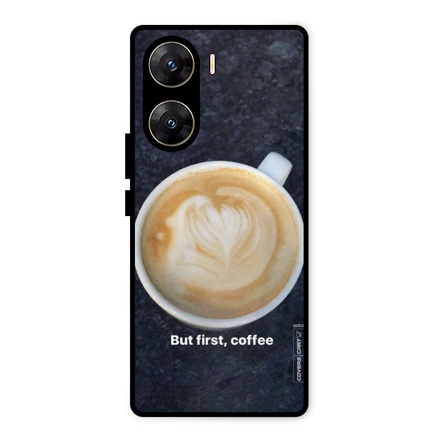 Cappuccino Coffee Metal Back Case for Vivo V29e