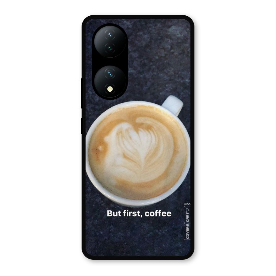 Cappuccino Coffee Metal Back Case for Vivo Y100a