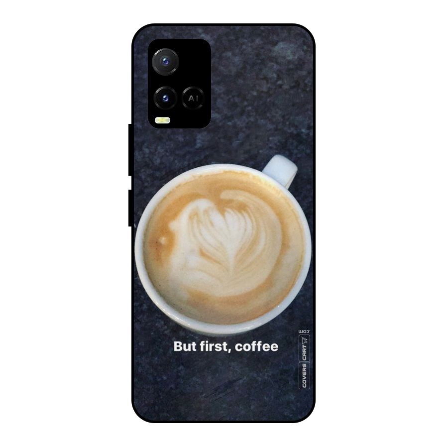 Cappuccino Coffee Metal Back Case for Vivo Y21T