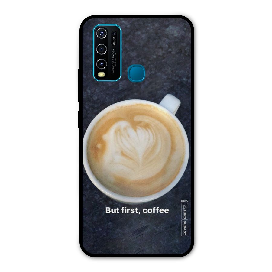 Cappuccino Coffee Metal Back Case for Vivo Y30