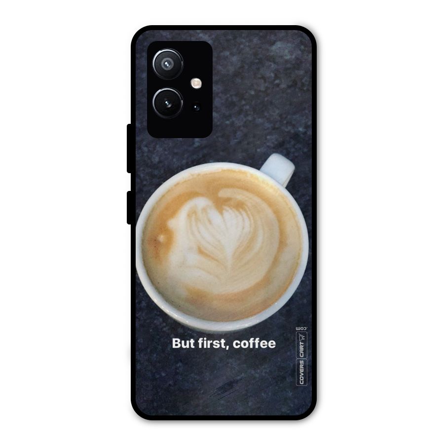 Cappuccino Coffee Metal Back Case for Vivo Y75 5G