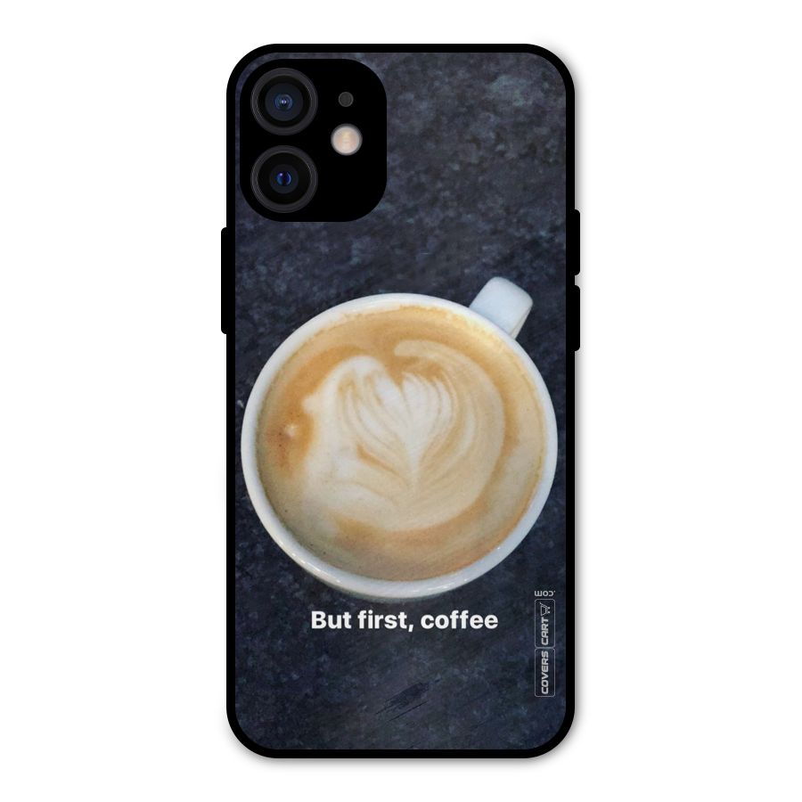 Cappuccino Coffee Metal Back Case for iPhone 12 Mini