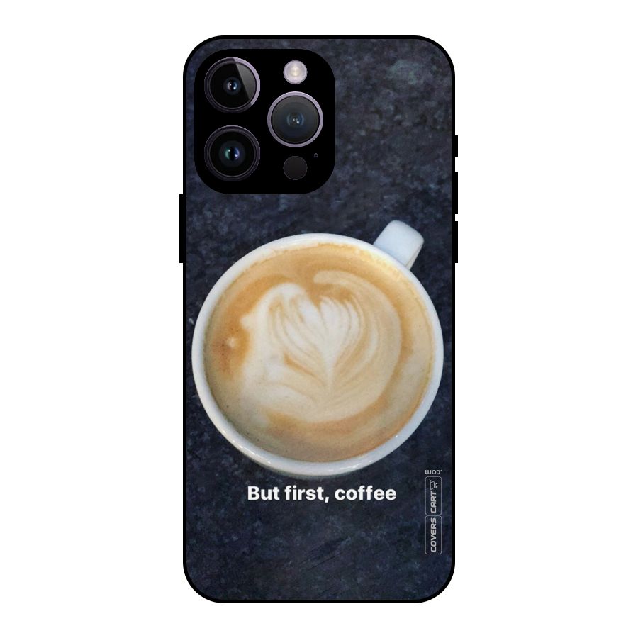 Cappuccino Coffee Metal Back Case for iPhone 14 Pro Max