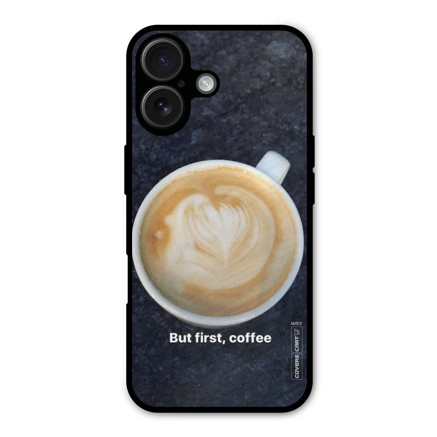 Cappuccino Coffee Metal Back Case for iPhone 16