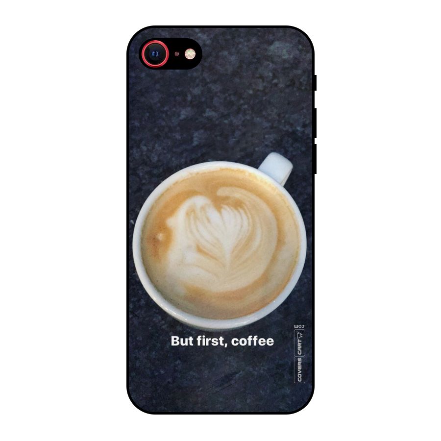 Cappuccino Coffee Metal Back Case for iPhone SE 2020