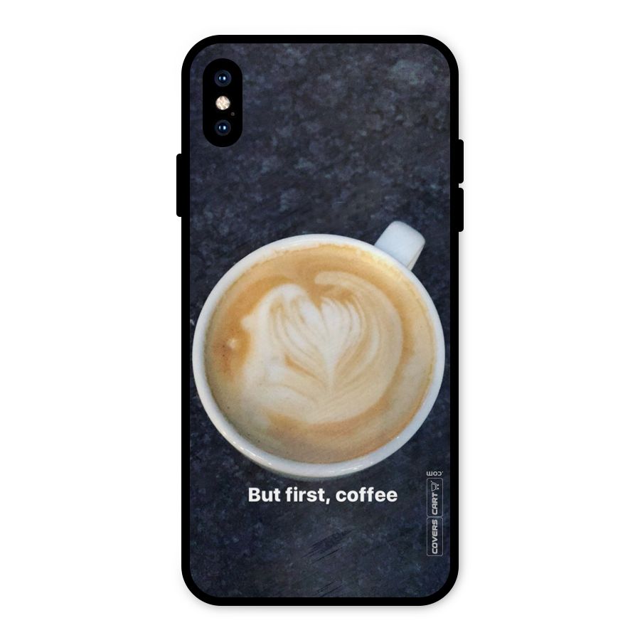 Cappuccino Coffee Metal Back Case for iPhone XS Max