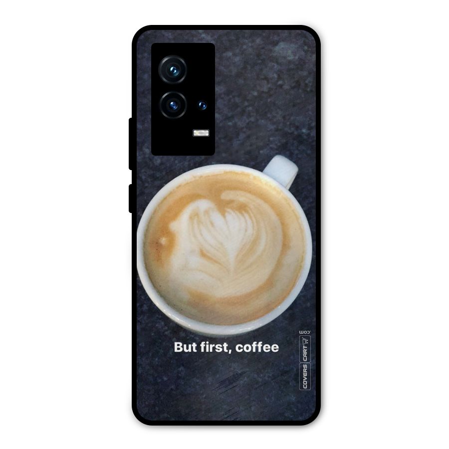 Cappuccino Coffee Metal Back Case for iQOO 9 5G