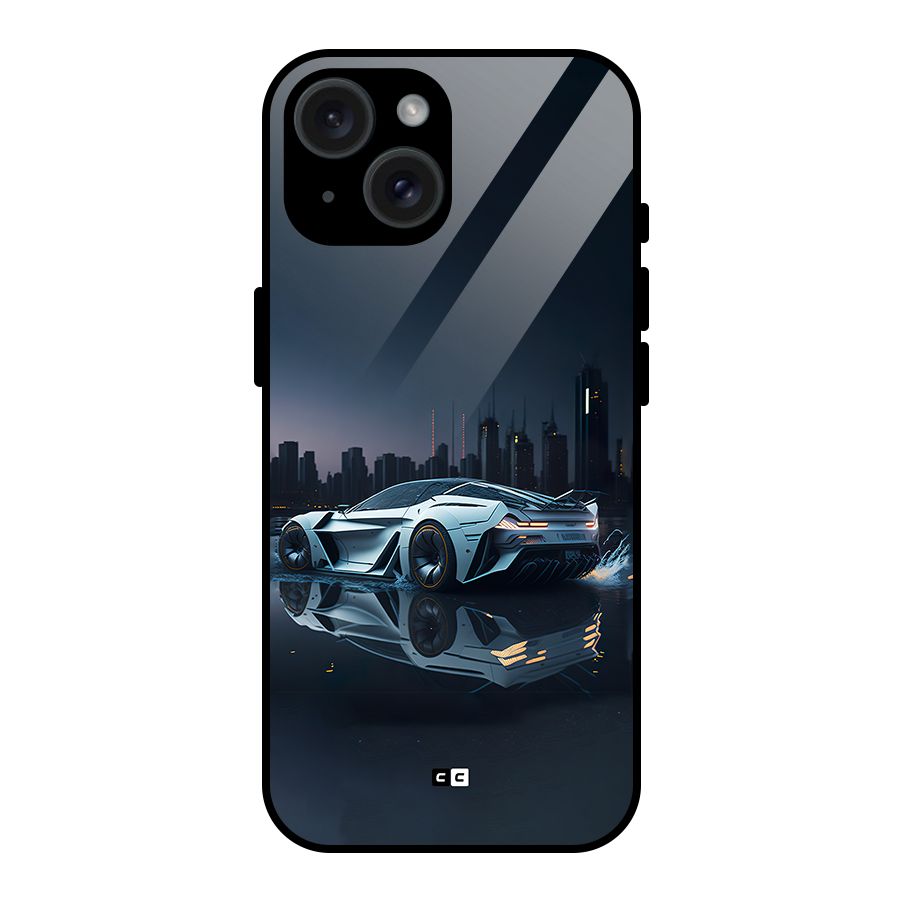 Car of Future Glass Back Case for iPhone 15