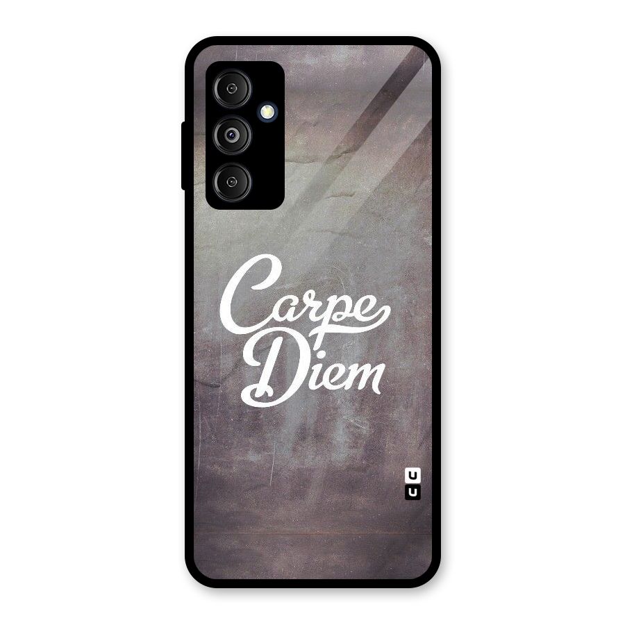 Carpe Diem Rugged Glass Back Case for Galaxy M14 5G