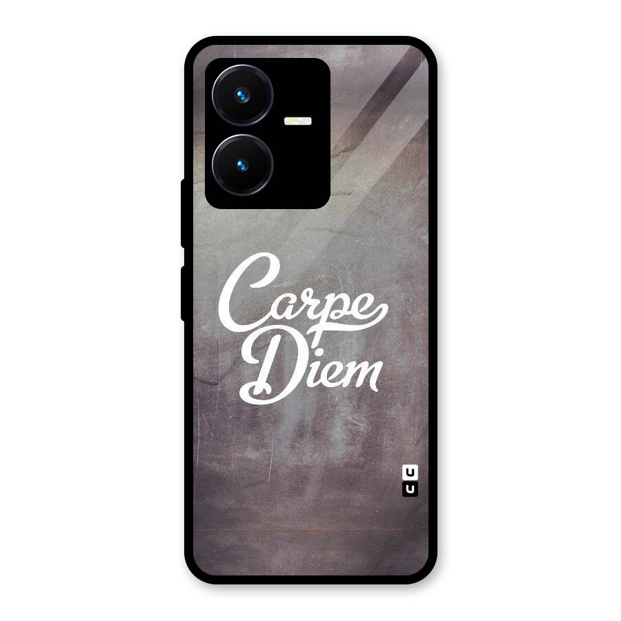Carpe Diem Rugged Glass Back Case for Vivo Y22s